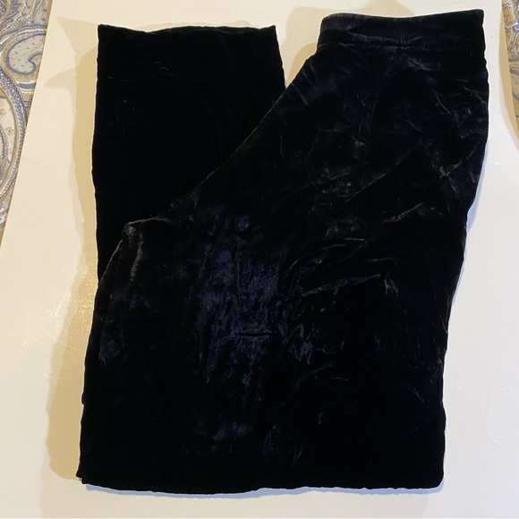 Massimo Dutti SZ 8 GUC, non stretch baggy crushed velvet trousers, side zip - Picture 2 of 14